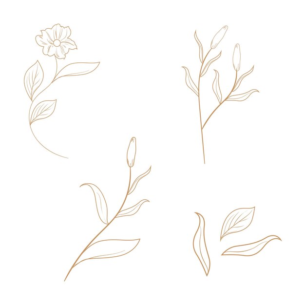 꽃 벡터 라인 아트