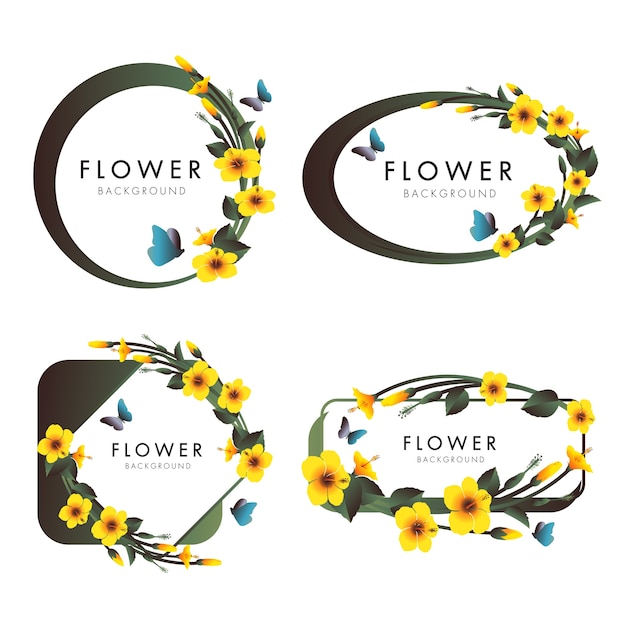 Flower vector logo background