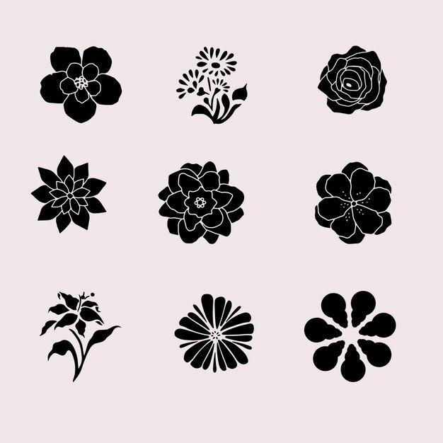 Vector flower vector silhouette illustration design