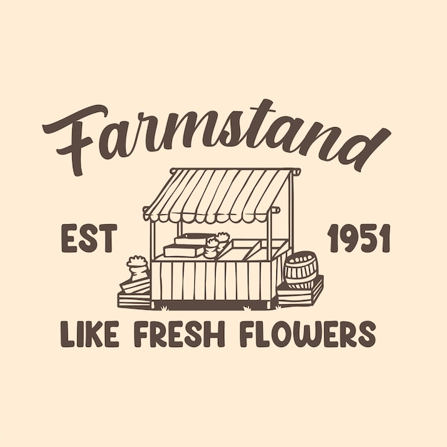 flower and vegetable vintage sales stand logo