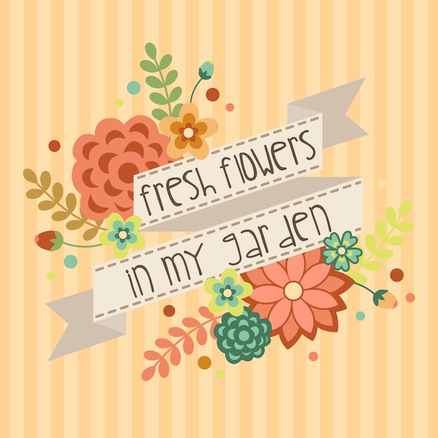 Flower vintage banner