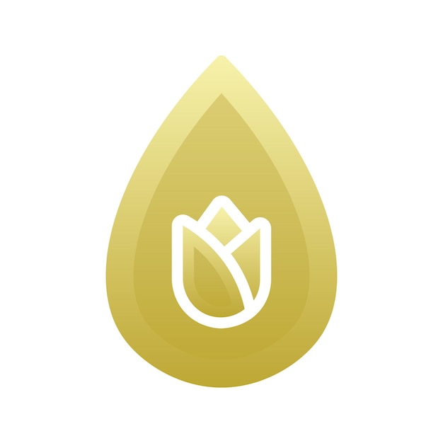 Vettore icona del modello di progettazione del logo del gradiente dell'acqua del fiore