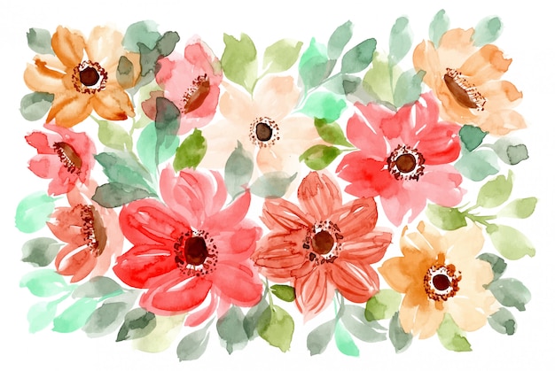 Vector flower watercolor background