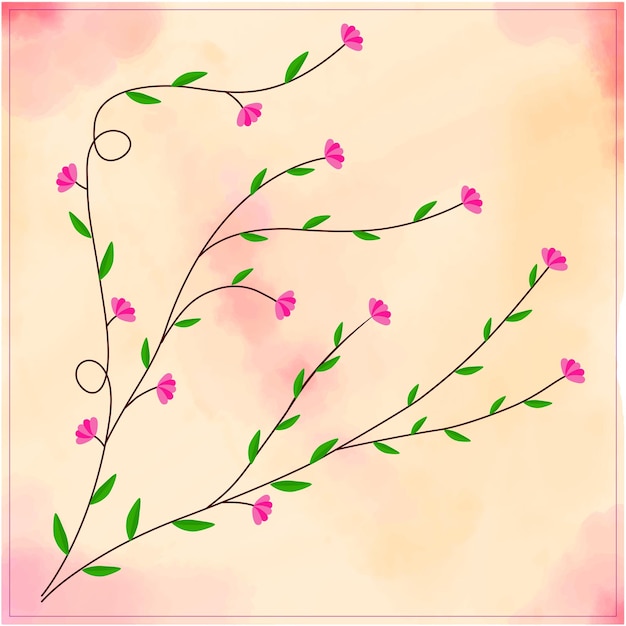 Vector flower watercolor background