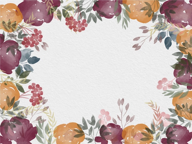 Vector flower watercolor frame background