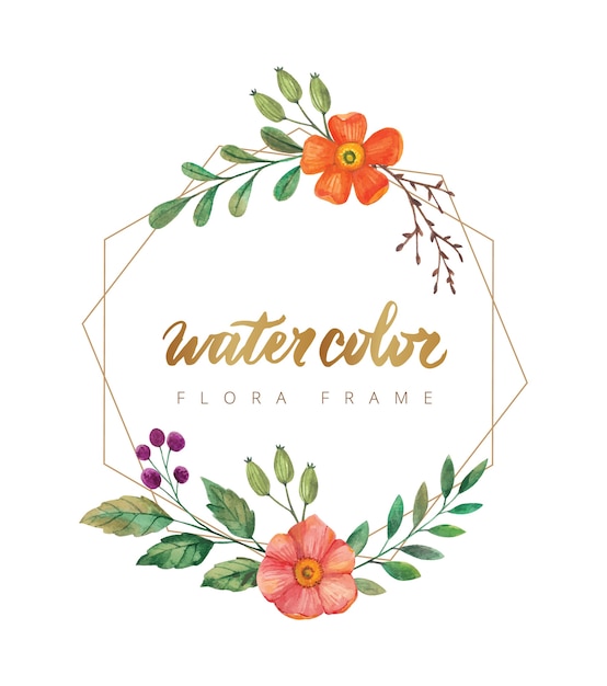 Vector flower watercolor frame