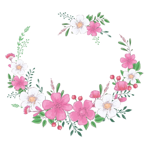 花水彩イラストベクトル