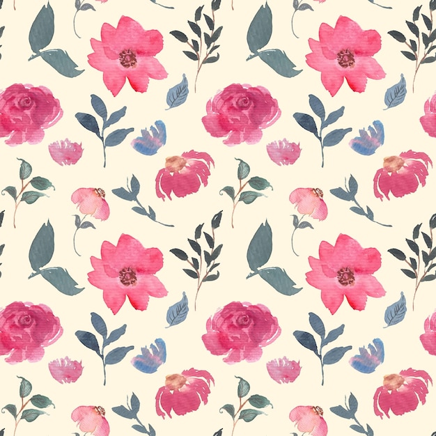 Flower watercolor seamless pattern