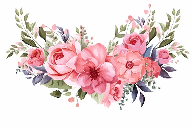 Vector flower watercolor for wedding