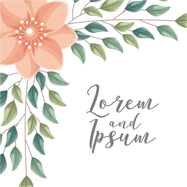 Vector flower wedding card