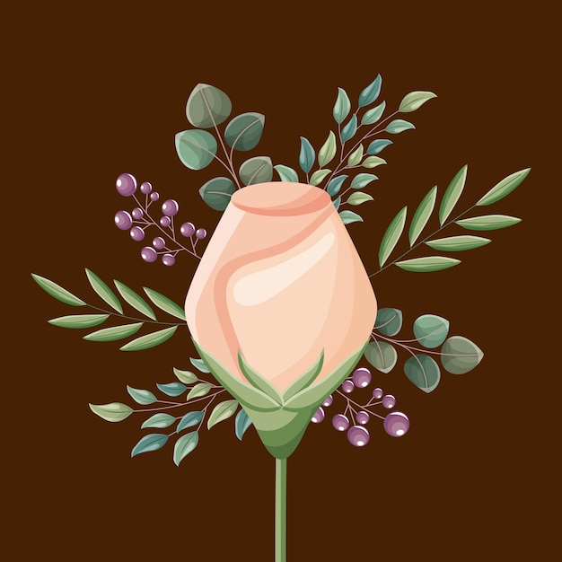 Vector flower wedding card