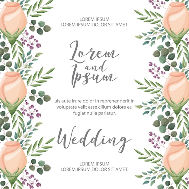 Vector flower wedding card