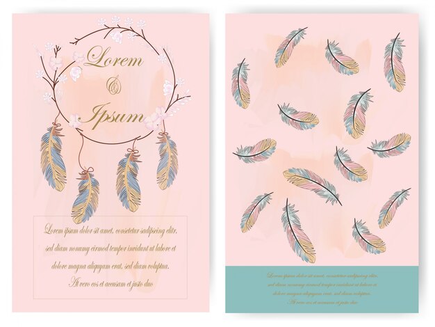 Vector flower wedding invitation card