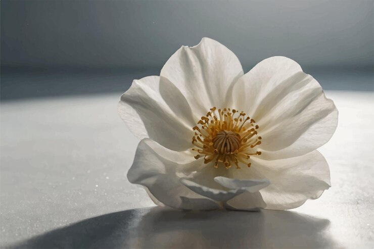 Vector a flower with the center open and the top half of it is open