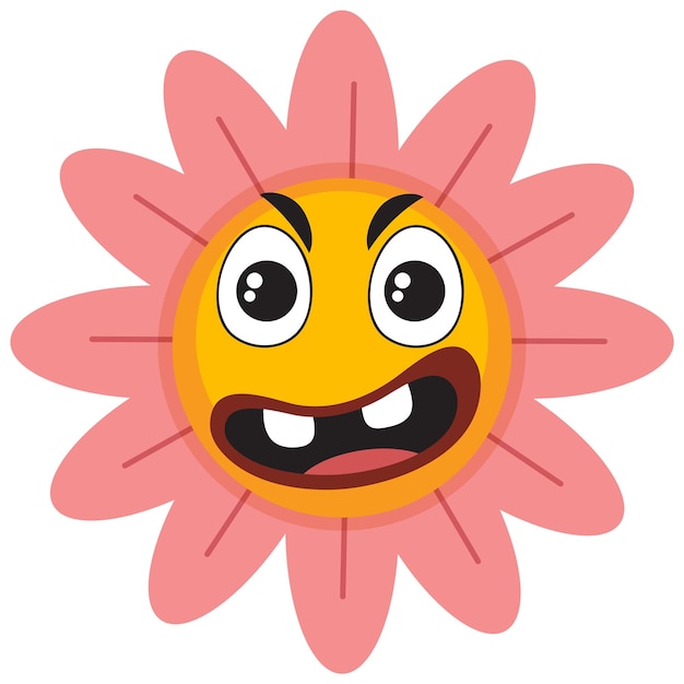 Vector flower with facial expression