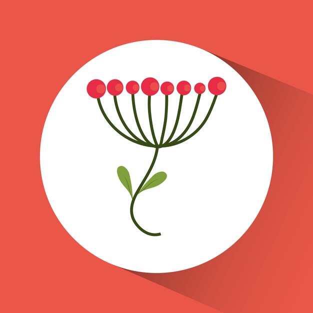 Vector flower with stem emblem image