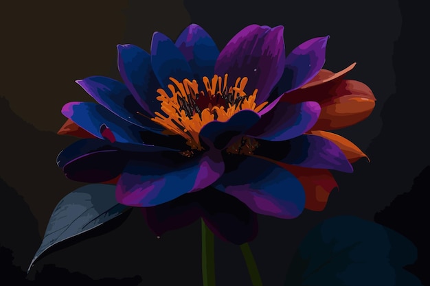 A flower with water drops on it and vector art