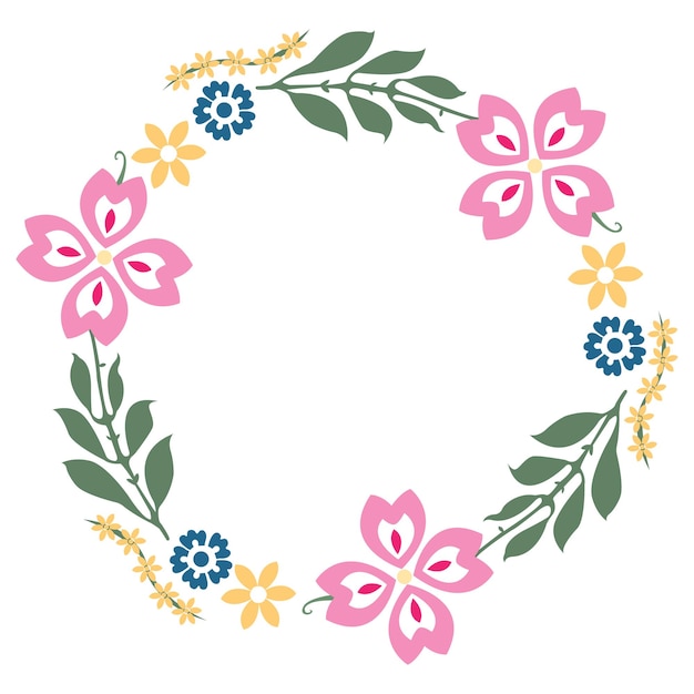 Vector flower wreath frame