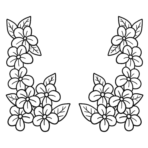 Flower Wreath Isolated Coloring Page for Kids