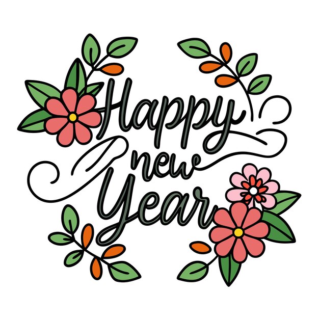 Vector a flower wreath with the word new on it