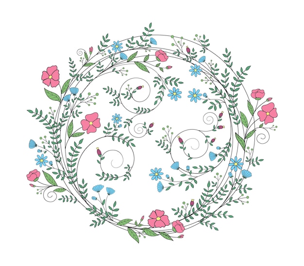 Vector flower wreath