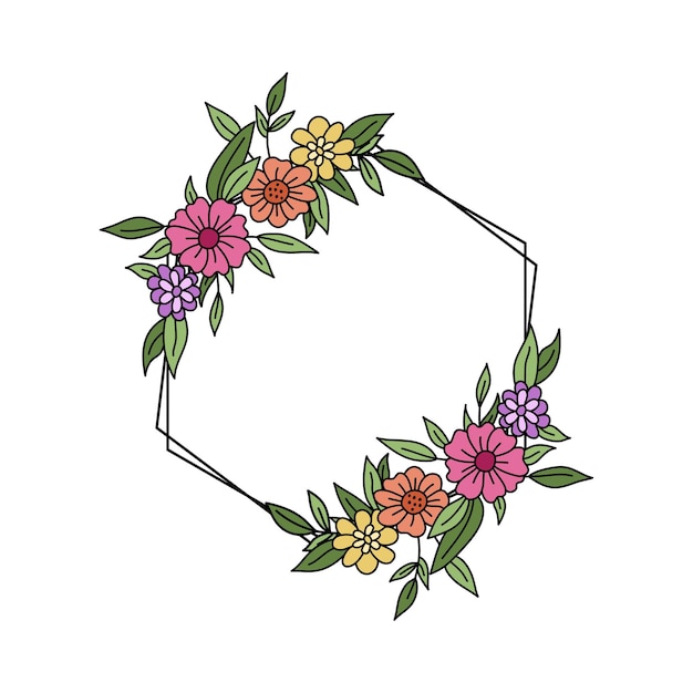 Flower Wreaths frame decorative border vector design