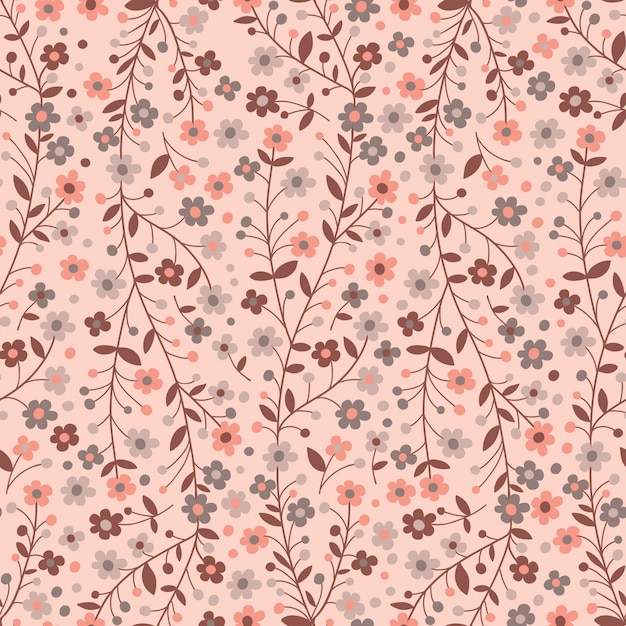 Flowering branches seamless pattern