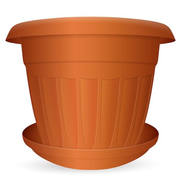 Vector flowerpot with saucer