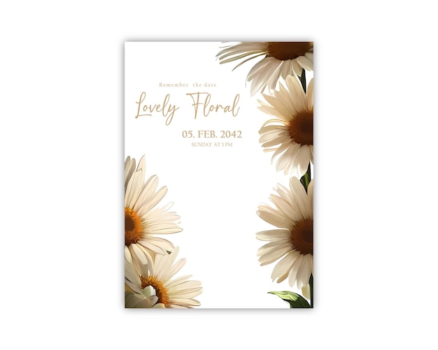 Flowers background greeting card and floral poster elegant decorative template vector