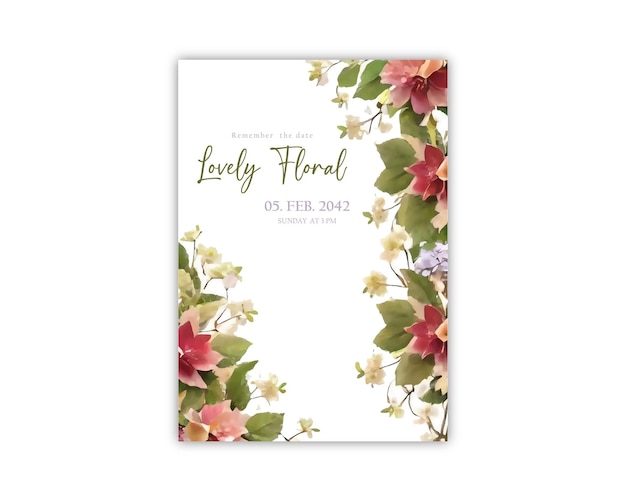 Flowers background greeting card and floral poster elegant decorative template vector