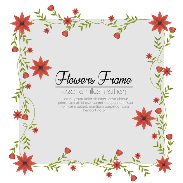 Flowers beautiful frame decorative