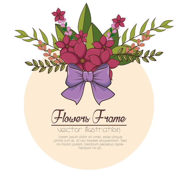 Vector flowers beautiful frame decorative