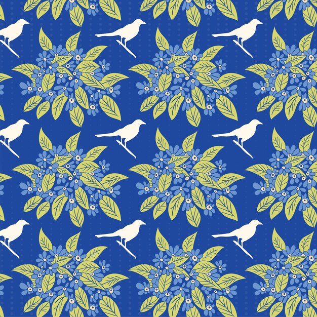 flowers and birds pattern