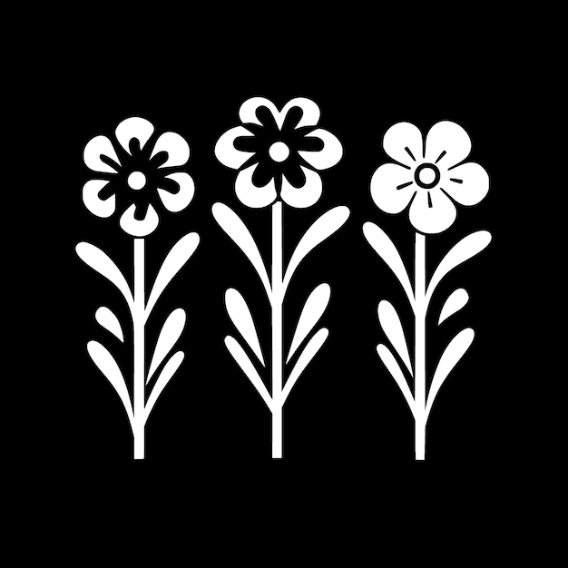 Flowers Black and White Vector illustration