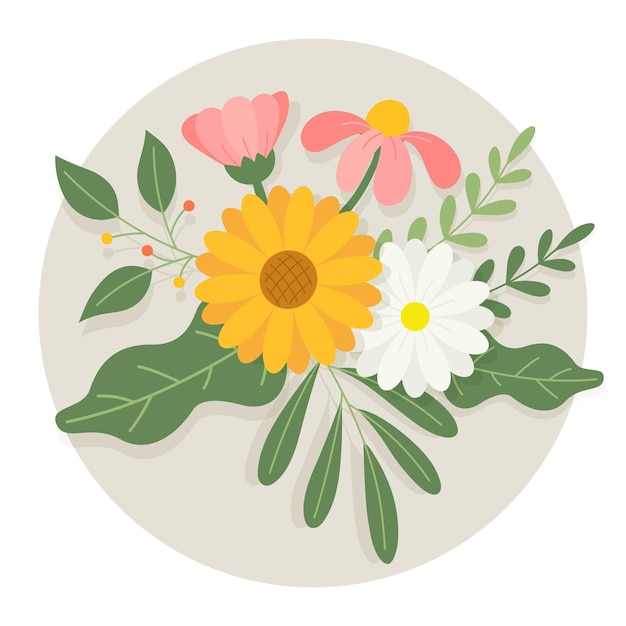 Vector flowers bouquet illustration