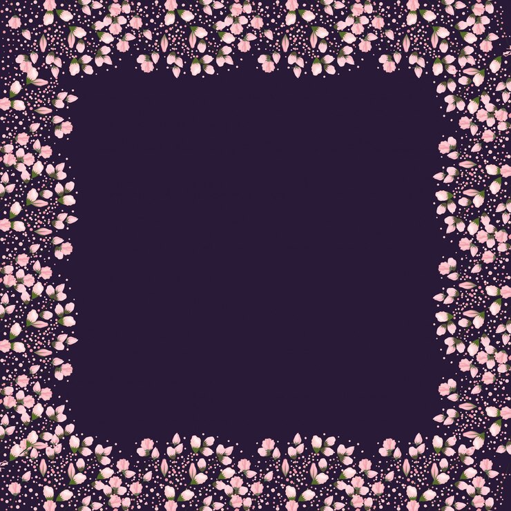 Vector flowers buds painting around frame