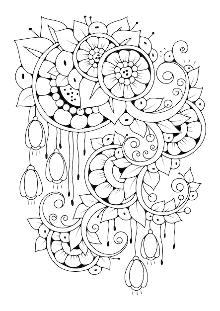 Flowers coloring page