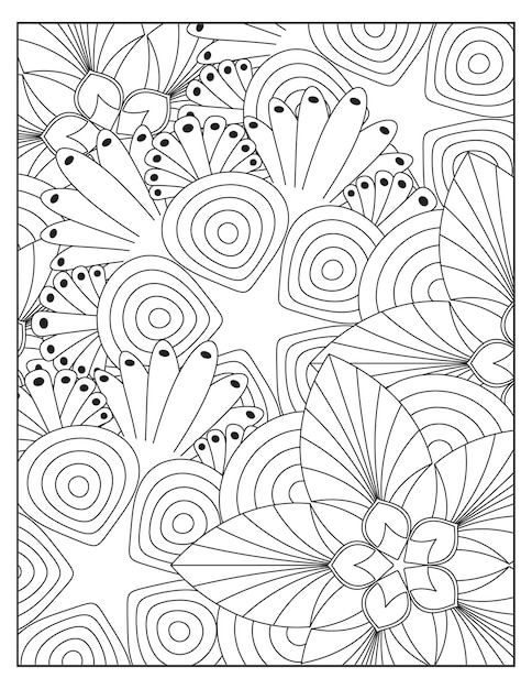 Flowers coloring pattern design