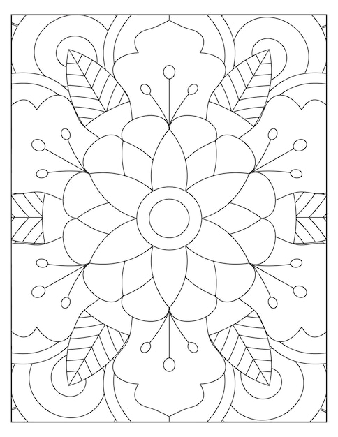 Flowers coloring pattern design