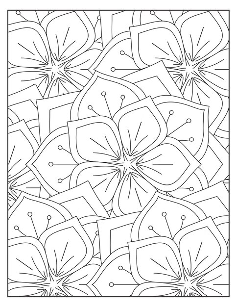 Flowers coloring pattern design