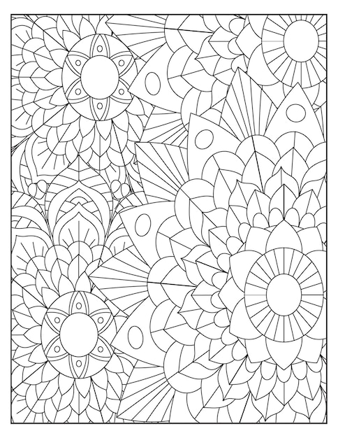 꽃 색칠 패턴 페이지 KDP 인테리어