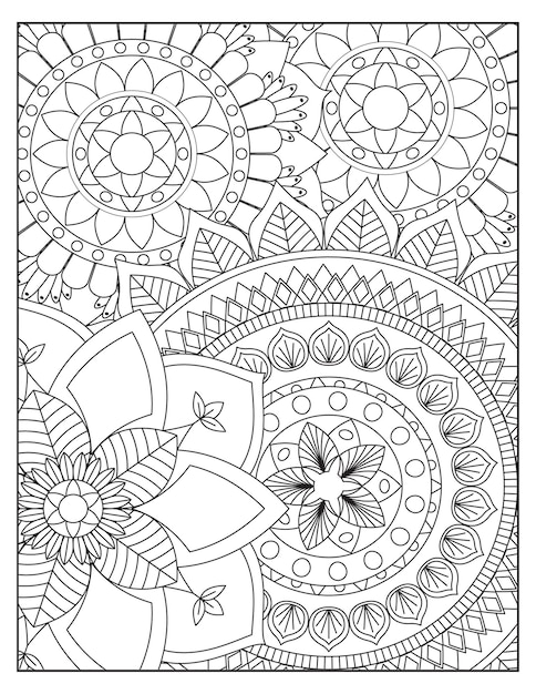 Flowers coloring pattern page KDP interiors