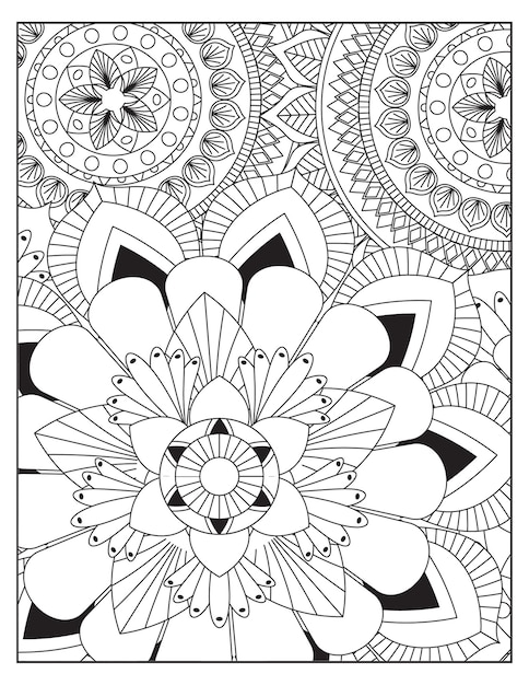 Flowers coloring pattern page KDP interiors