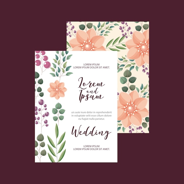 Flowers decoration floral wedding card greeting