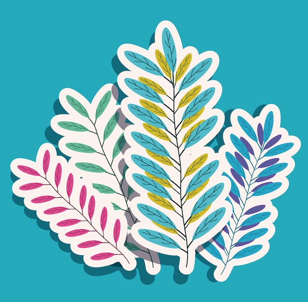 Flowers design over blue background