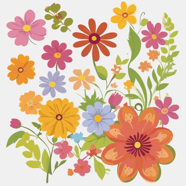 Vector flowers design cartoon vector