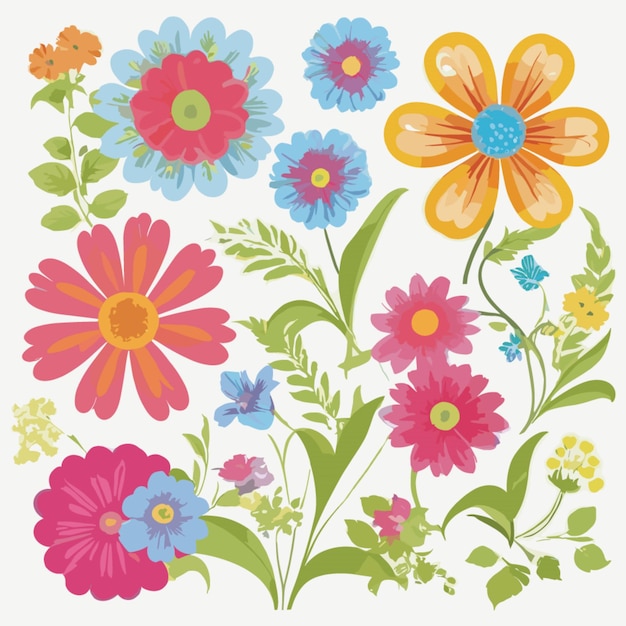 Vector flowers design cartoon vector