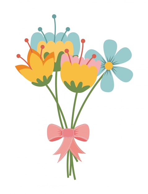 Vector flowers design over white background vector illustration