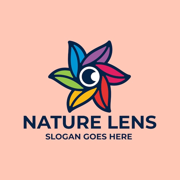 Vector flowers eye lens photography logo