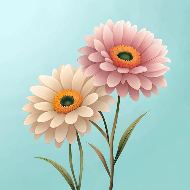 Flowers and flowers plants watercolor illustration